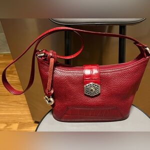 Brighton Red Leather Shoulder Bag like new